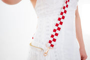 Handmade Beaded Checkered Gameday Custom Purse Strap | Bag for Clear Stadium Bags | Oklahoma Sooners | Boomer | OU I Bama