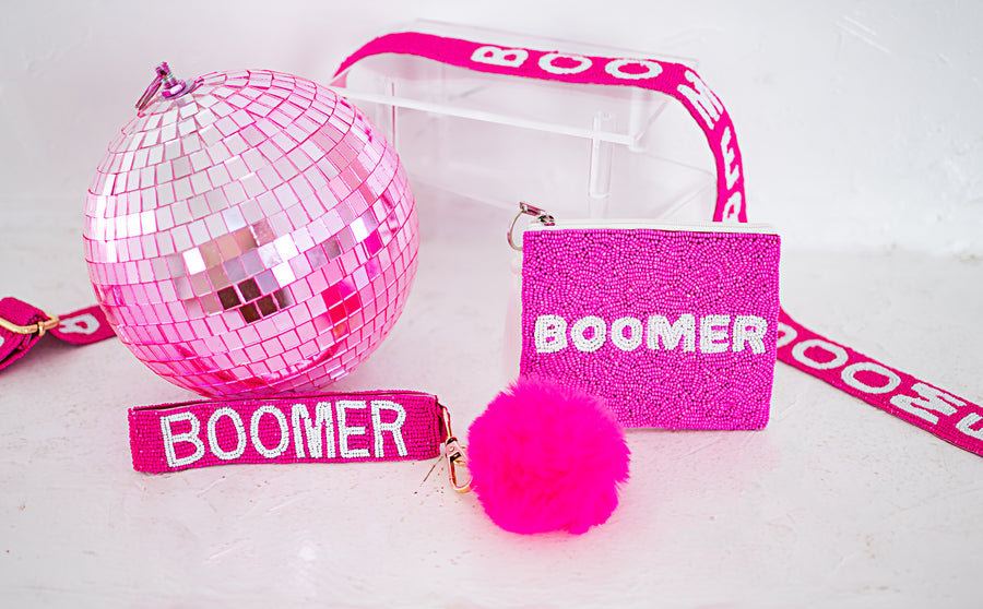 Handmade Beaded Oklahoma Pink Gameday Custom Purse Strap | Bag for Clear Stadium Bags | Oklahoma Sooners | Boomer | OU