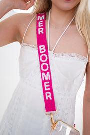 Handmade Beaded Oklahoma Pink Gameday Custom Purse Strap | Bag for Clear Stadium Bags | Oklahoma Sooners | Boomer | OU