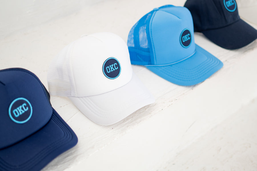 OKC Thunder Hat – Light Blue Trucker Hat | Game Day Embroidered Baseball Hat | OKC Fan Gear | Spirit Accessories