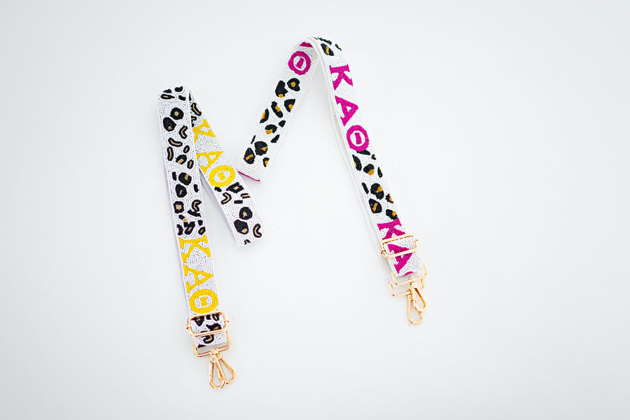 Kappa Alpha Theta Gameday Purse Strap - Gold Hardware - KAO - Leopard