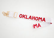Handmade Beaded Oklahoma Sequins Gameday Custom Purse Strap | Bag for Clear Stadium Bags | Oklahoma Sooners | Boomer | OU I Bama