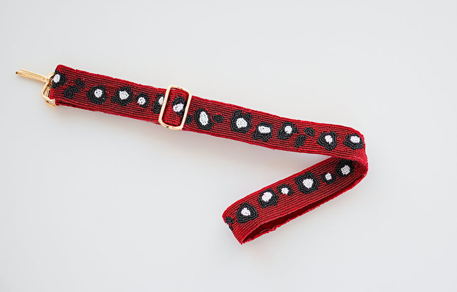 Handmade Beaded Leopard Gameday Custom Purse Strap | Bag for Clear Stadium Bags | Oklahoma Sooners | Boomer | OU I Bama