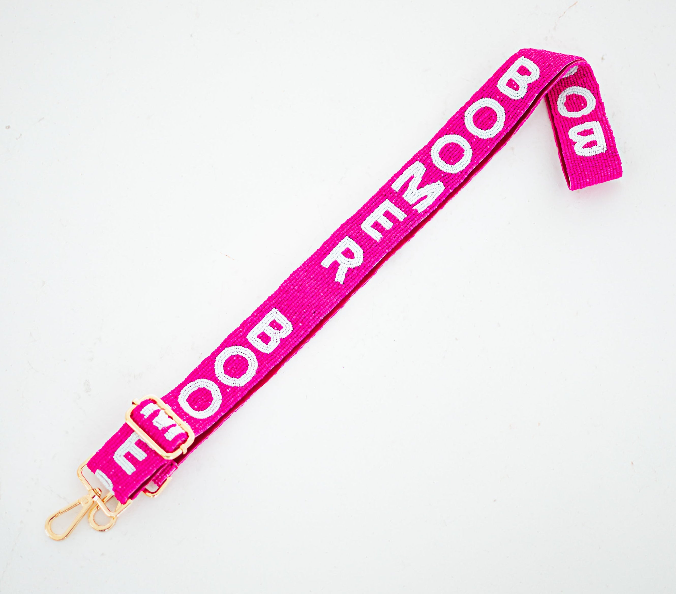 Handmade Beaded Oklahoma Pink Gameday Custom Purse Strap | Bag for Clear Stadium Bags | Oklahoma Sooners | Boomer