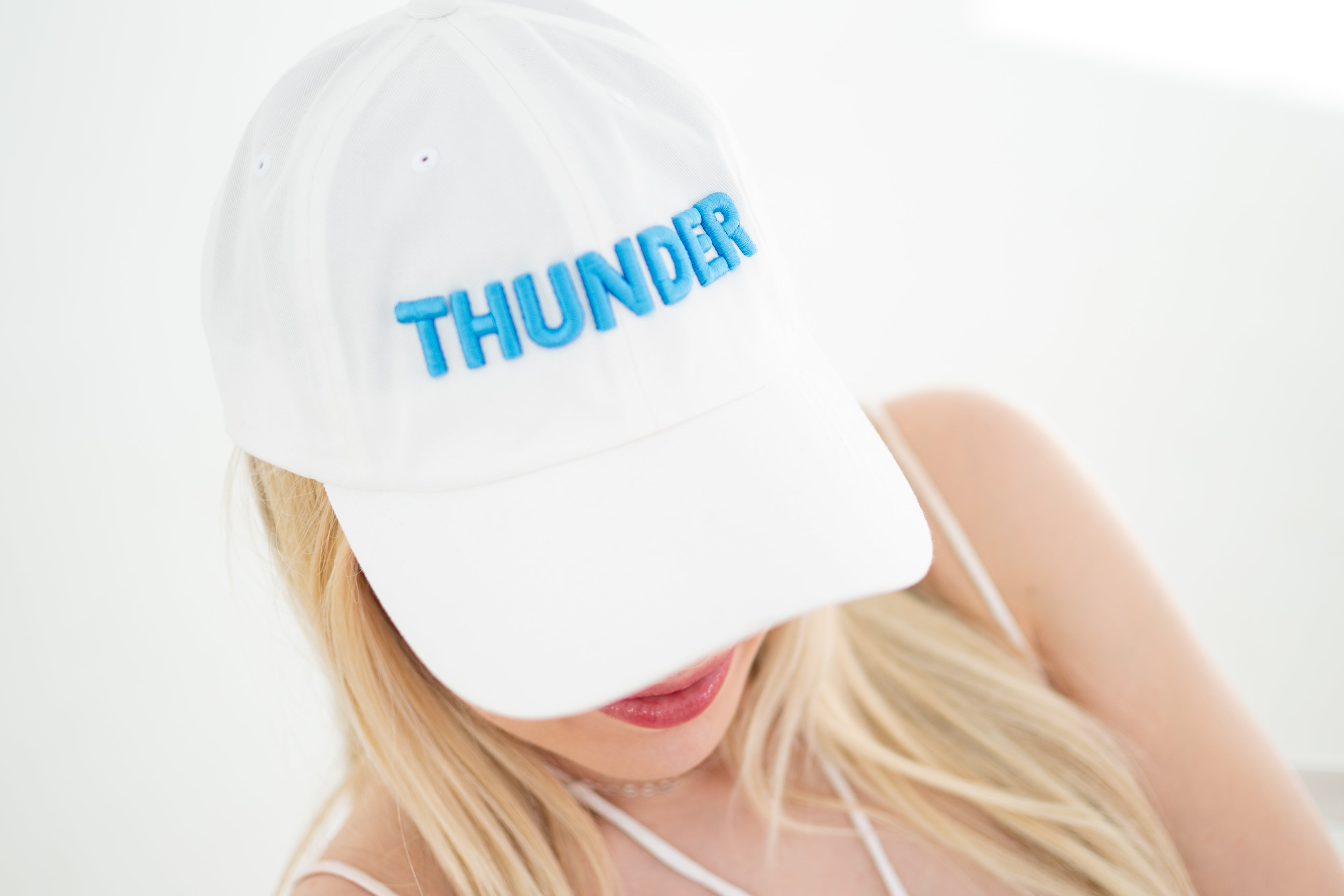 OKC Thunder Hat – White Dad Hat | Game Day Embroidered Baseball Hat | OKC Fan Gear | Spirit Accessories