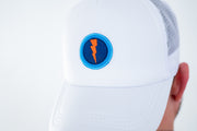 OKC Thunder Hat – White Trucker Hat | Game Day Embroidered Baseball Hat | OKC Fan Gear | Spirit Accessories (Copy)