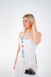 Hand Beaded OKC Thunder Gameday Strap – Adjustable Bag Strap, Blue Beaded Purse Strap for Basketball Fans, Game Day Accessories - OKC BASKETBALL - SOLD OUT - PRE ORDER FOR NEXT SHIPMENT APPROX 3/5/26