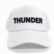 OKC Thunder Hat – White Trucker Hat | Game Day Embroidered Baseball Hat | OKC Fan Gear | Spirit Accessories