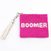 Handmade Beaded Pink Gameday Custom Coin Purse | Bag for Clear Stadium Bags | Oklahoma Sooners | Boomer | 405 Local Original | OU