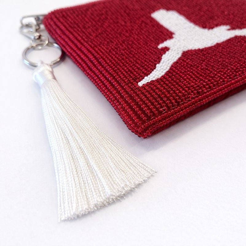 Handmade Beaded Pearl Gameday Custom Coin Purse | Bag for Clear Stadium Bags | Oklahoma Sooners | Boomer | 405 Local Original | OU I Beat Texas