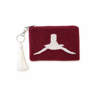 Handmade Beaded Pearl Gameday Custom Coin Purse | Bag for Clear Stadium Bags | Oklahoma Sooners | Boomer | 405 Local Original | OU I Beat Texas