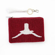 Handmade Beaded Pearl Gameday Custom Coin Purse | Bag for Clear Stadium Bags | Oklahoma Sooners | Boomer | 405 Local Original | OU I Beat Texas