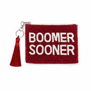 Handmade Beaded Gameday Custom Coin Purse | Bag for Clear Stadium Bags | Oklahoma Sooners | Boomer | 405 Local Original | OU