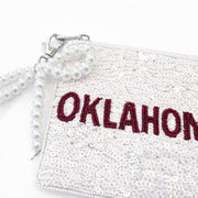 Handmade Beaded Gameday Custom Coin Purse | Bag for Clear Stadium Bags | Oklahoma Sooners | Boomer | 405 Local Original | OU I Sequin
