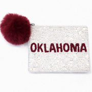 Handmade Beaded Sequin Gameday Custom Coin Purse | Bag for Clear Stadium Bags | Oklahoma Sooners | Boomer | 405 Local Original | OU