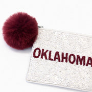Handmade Beaded Gameday Custom Coin Purse | Bag for Clear Stadium Bags | Oklahoma Sooners | Boomer | 405 Local Original | OU I Sequin