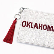 Handmade Beaded Sequin Gameday Custom Coin Purse | Bag for Clear Stadium Bags | Oklahoma Sooners | Boomer | 405 Local Original | OU