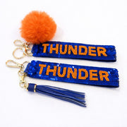 OKC Thunder Gameday Beaded Keychain Purse Charm I Handmade I Sideline Society Exclusive Spirit Accessory
