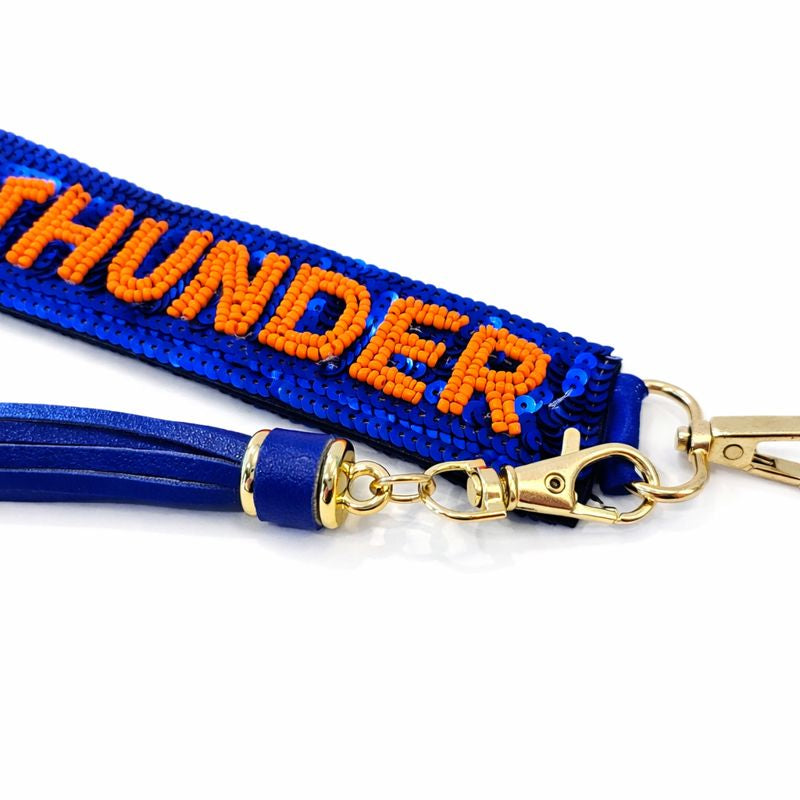 OKC Thunder Gameday Beaded Keychain Purse Charm I Handmade I Sideline Society Exclusive Spirit Accessory