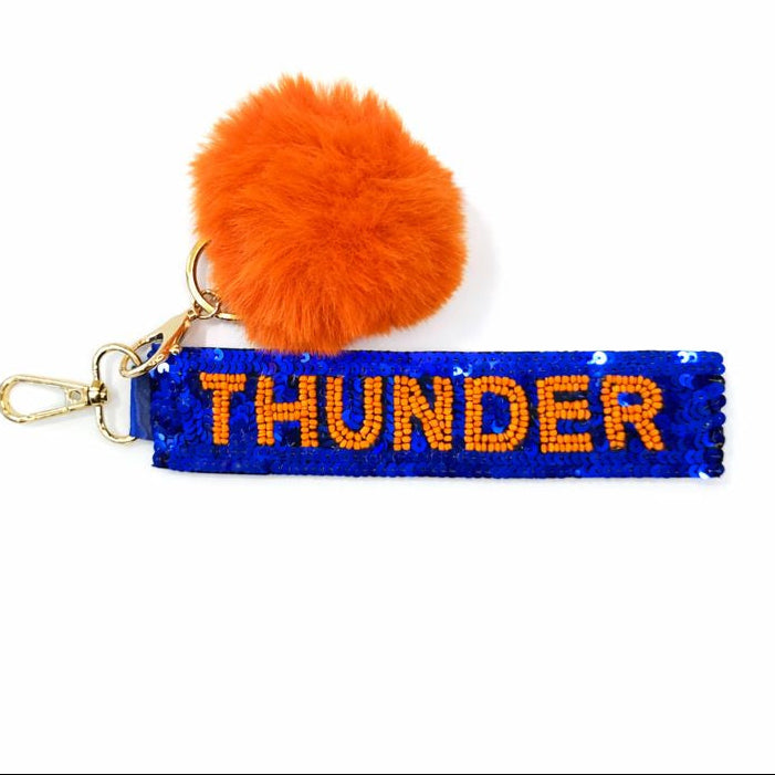 OKC Thunder Gameday Beaded Keychain Purse Charm I Handmade I Sideline Society Exclusive Spirit Accessory