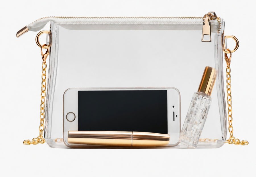 The Perfect Clear Gold Chain Gameday Bag