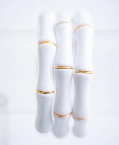 The Thick Bridgette Bamboo Stretchy Bracelet in Gold