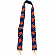Hand Beaded OKC Thunder Gameday Strap – Adjustable Bag Strap, Blue Beaded Purse Strap for Basketball Fans, Game Day Accessories - Sequin Bolts NEW