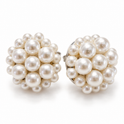 The Jackie Ohhh So Retro Beaded Cluster Earrings in Pearls