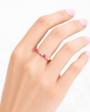 The Piper Gradient Pink Ombre Opal Gold-Plated Adjustable Ring