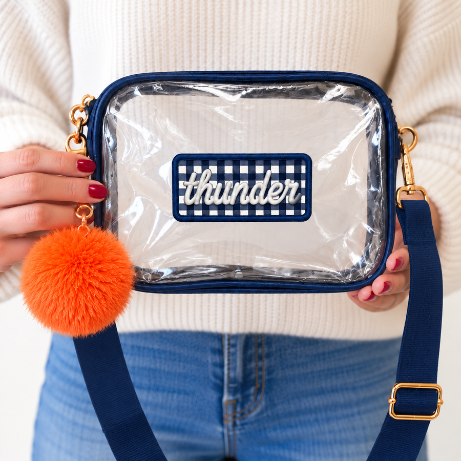 OKC Thunder Clear Bag with Exclusive Gingham Patch - PREORDER SHIPS APPROX 10/23