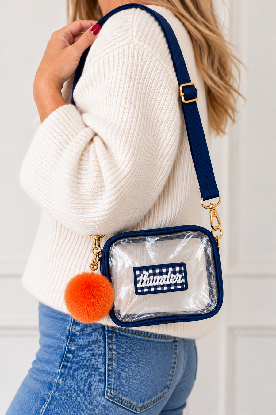 OKC Thunder Clear Bag with Exclusive Gingham Patch - PREORDER SHIPS APPROX 10/23
