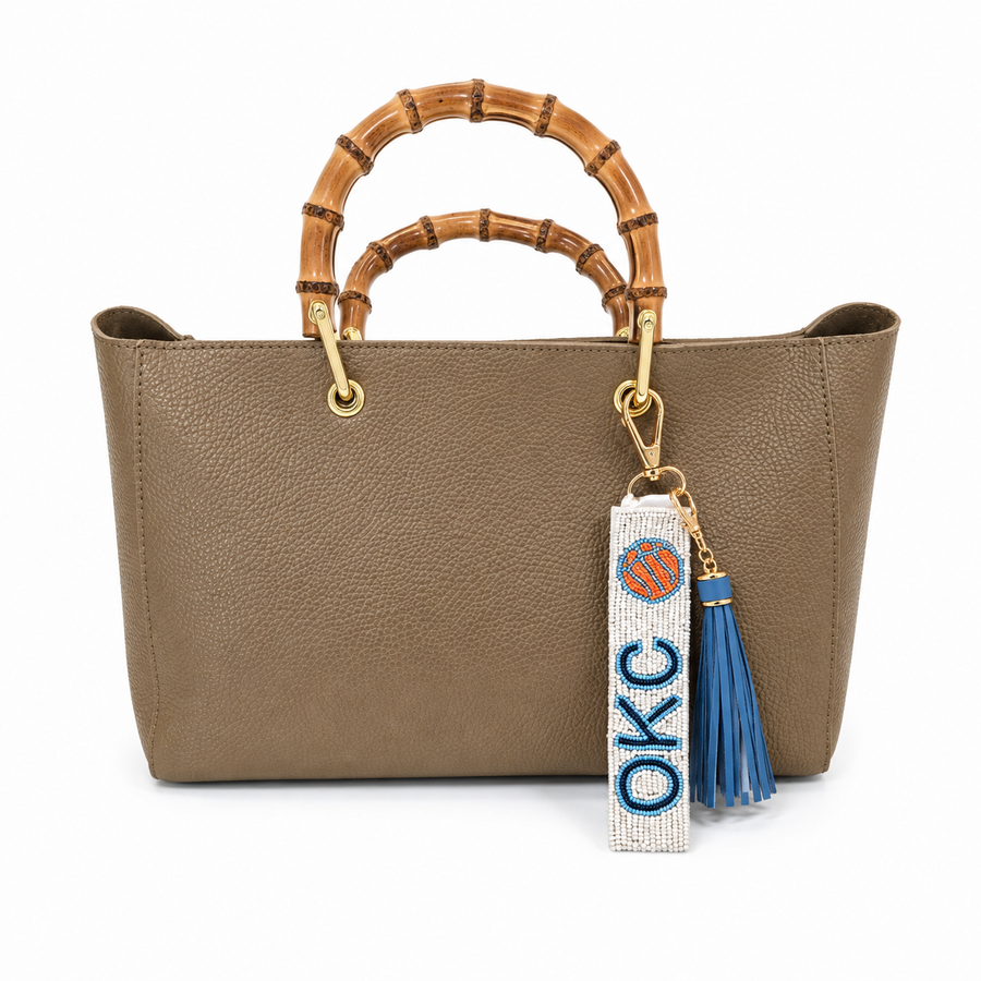 OKC Thunder Gameday Beaded Keychain Purse Charm I Handmade Basketball