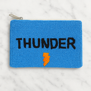 Handmade Beaded Gameday Custom Coin Purse | Bag for Clear Stadium Bags | Okc Thunder | 405 Local Original | Oklahoma