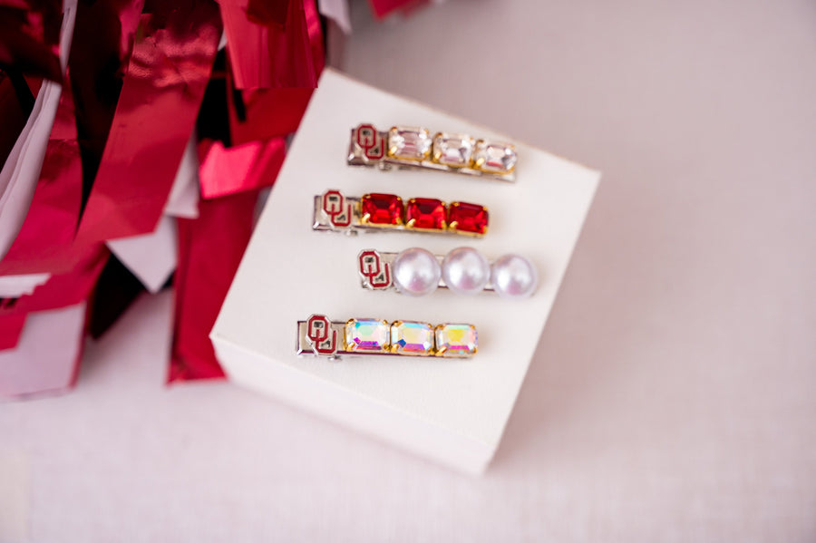 OU - University of Oklahoma - Boomer Sooner- Collegiate Hair Clip
