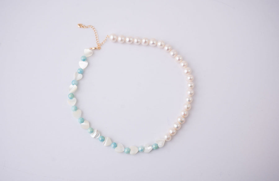 Miriam Shell Pearls and Shell Hearts Necklace
