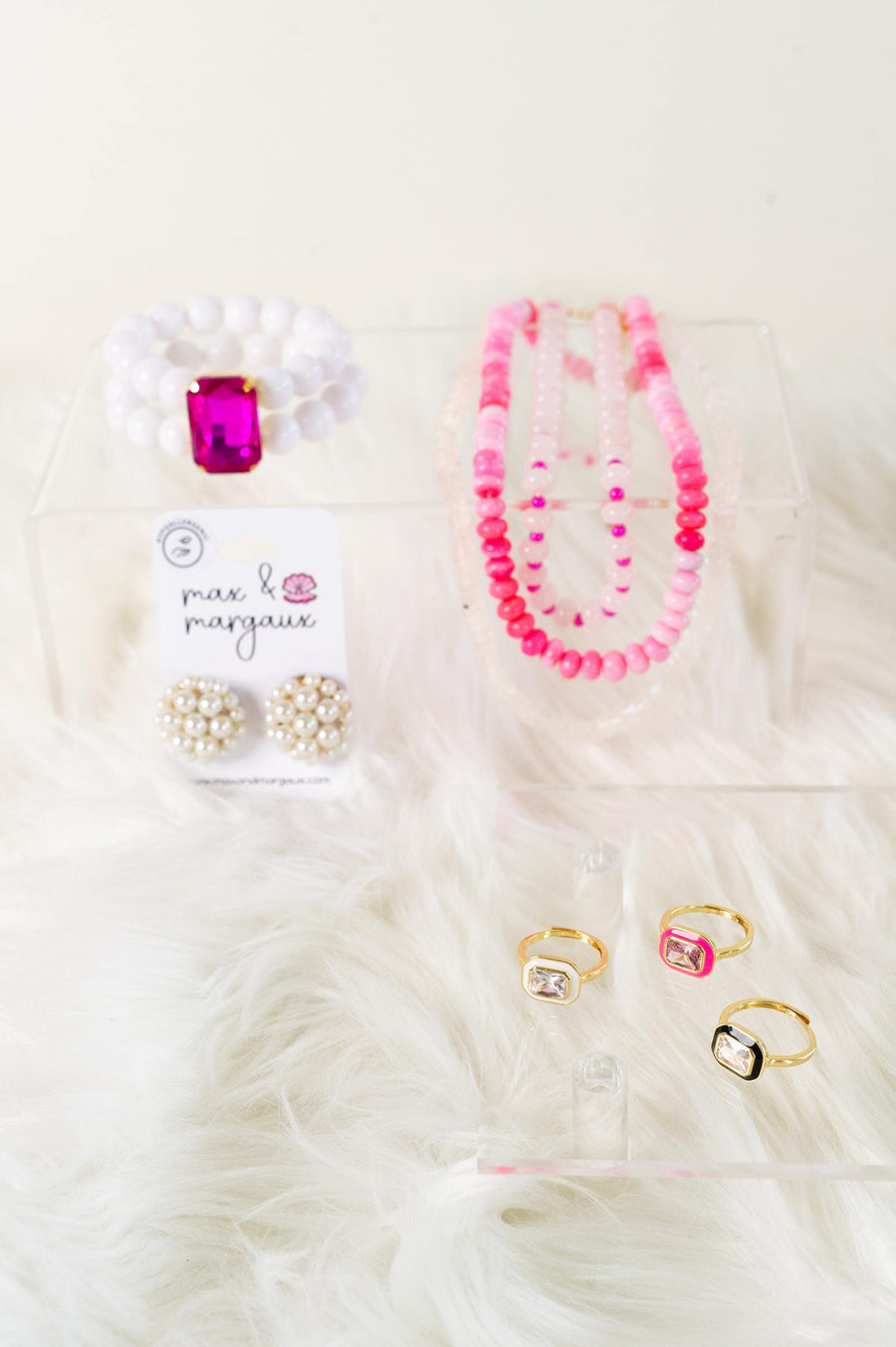 The Jackie Ohhh So Retro Beaded Cluster Earrings in Pearls