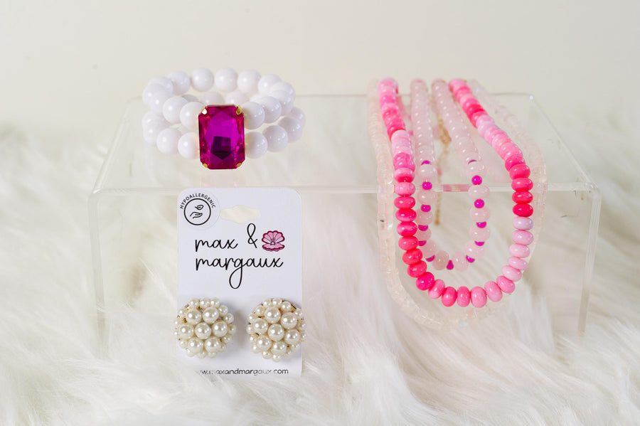 The Jackie Ohhh So Retro Beaded Cluster Earrings in Pearls