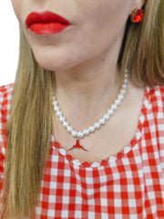 The Marisol Large Statement Stud Earrings in Boomer Sooner OU Red