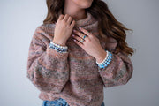 The Nancy M Grand Millennial Ultimate Chinoiserie Preppy Pearl Stretchy Bracelet Stack