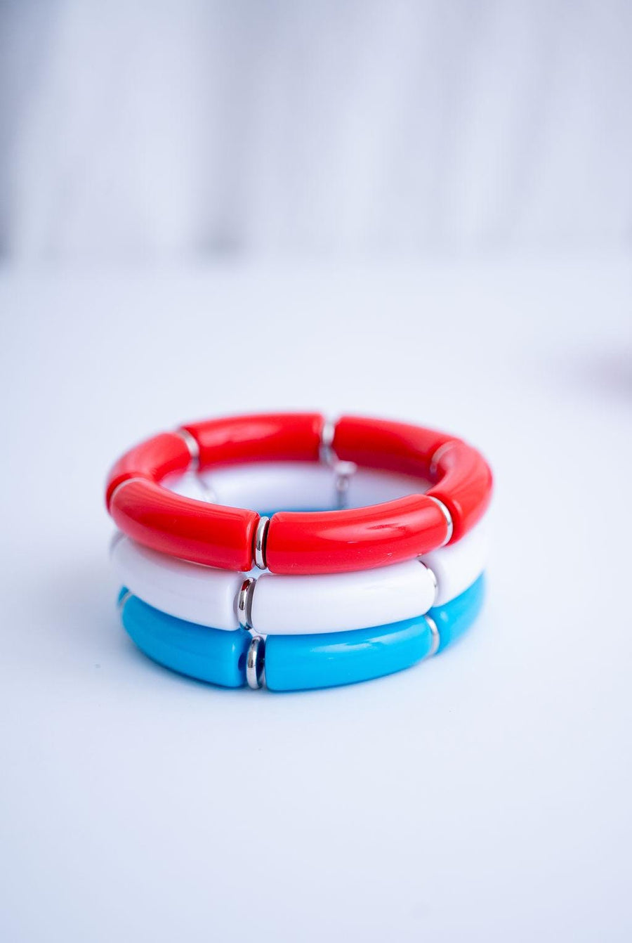 The Bomb Pop Patriotic Bracelet Stack
