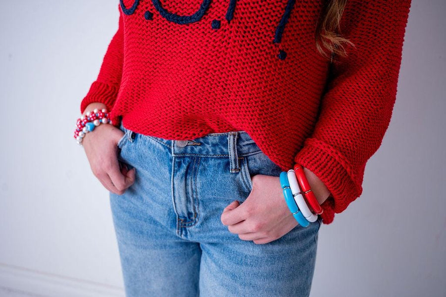 The Bomb Pop Patriotic Bracelet Stack