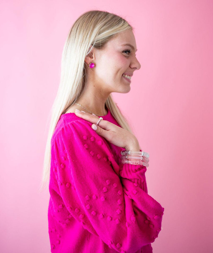 The Hopeless Romantic Blush Pink Valentines Bracelet Stack