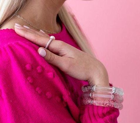 The Hopeless Romantic Blush Pink Valentines Bracelet Stack