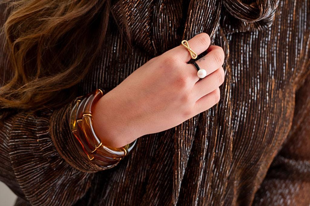 Ultimate Elevated Stretchy Stack in Let's Linger over Coffee Tortoise