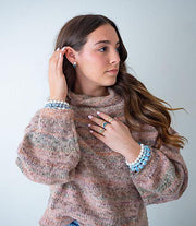 The Nancy M Grand Millennial Ultimate Chinoiserie Preppy Pearl Stretchy Bracelet Stack