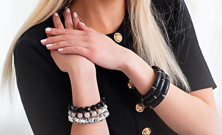 The Beverly Hills Chic Stack in Black & Gold or Silver