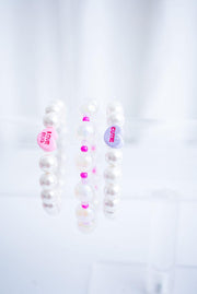 The Falling for You Valentine's Candy Conversation and Shell Pearl Bracelet Stack