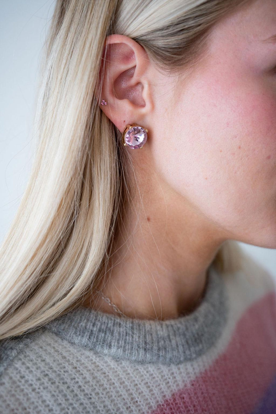 Marisol Large Statement Studs in Ballet Soft Pink / Blush
