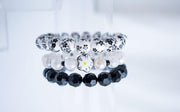 The Blooming Love Chinoiserie Black Stretchy Bracelet Stack