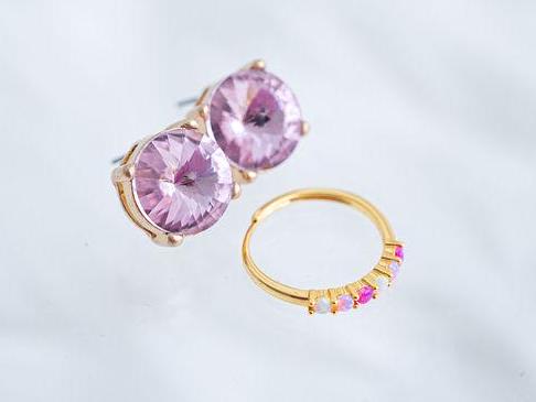 Marisol Large Statement Studs in Ballet Soft Pink / Blush